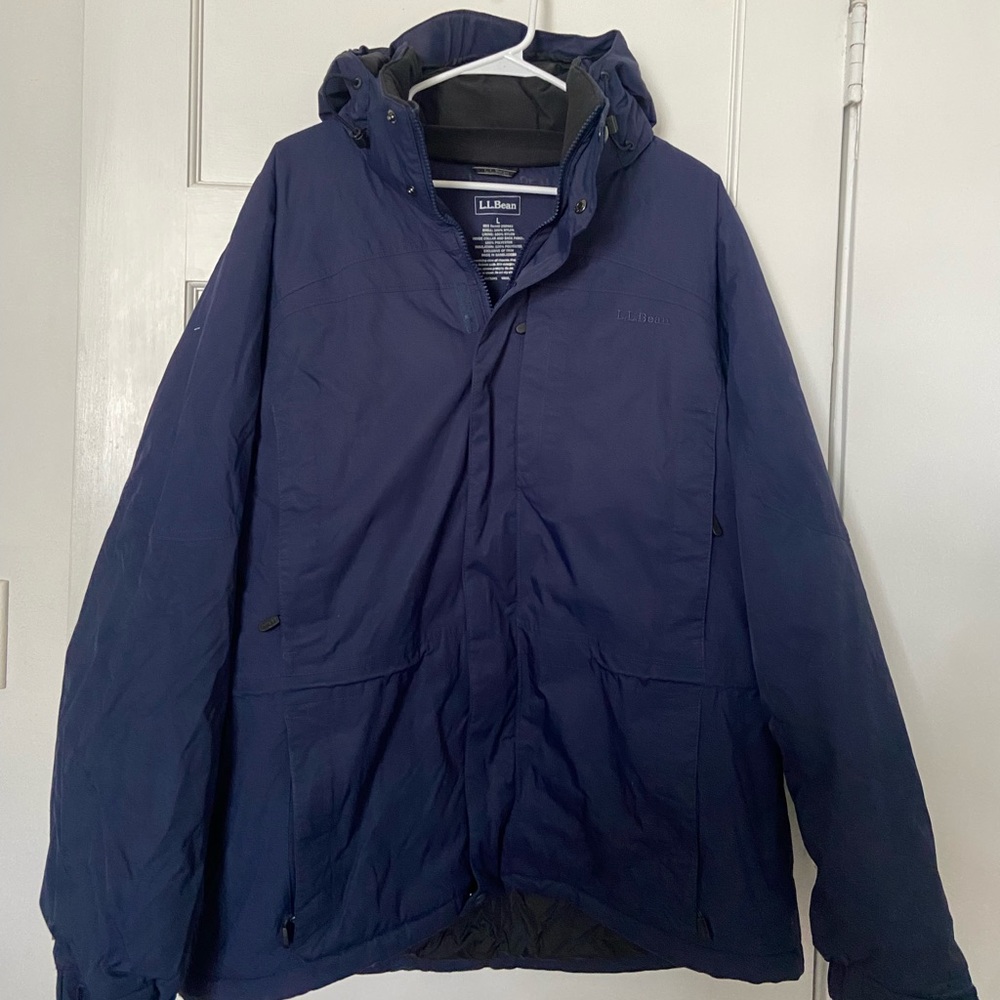 LL BEAN mens large winter parka coat (very puffy, heavy winter, snow coat)